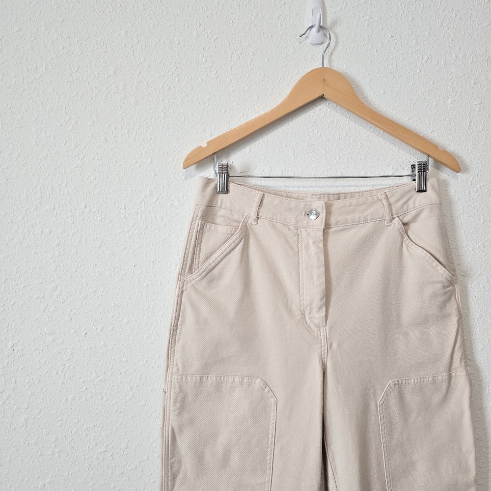 Aritzia Wilfred Cream Utility Patch Pocket Relaxed Pants 10 - Picture 3 of 10